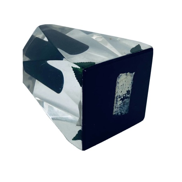 Vintage Clear Lucite Bircraft White Rose Candle Holder Paperweight USA Resin 3” - Picture 6 of 12